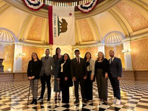 Students inside the capitol dome in Sacramento